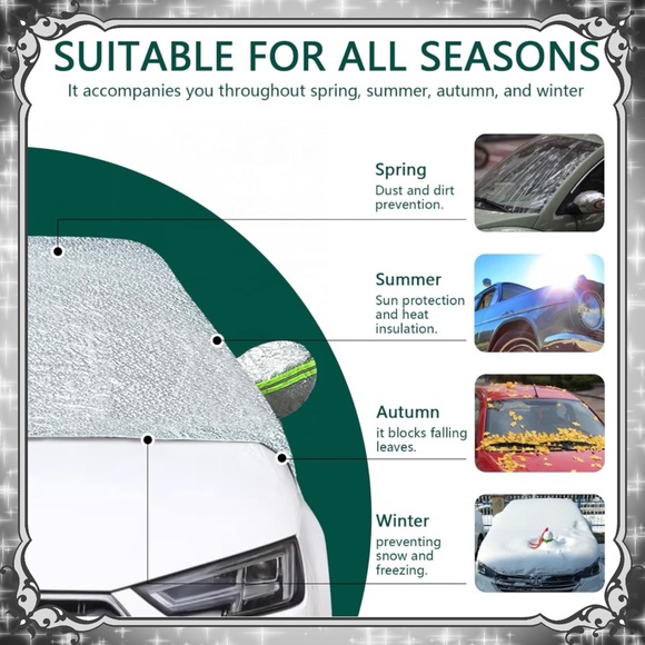 Car Windshield Cover Winter Snow Frost Guard Side Mirror Sun UV Shade Outdoor - Picture 4 of 8